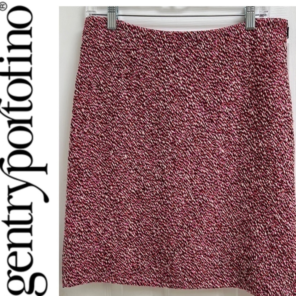 Gentry Portofino Lambswool Tweed Mini Skirt 42 Gentry Portifino